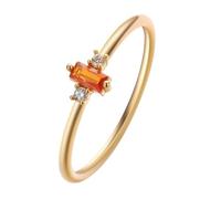 LUTAKU Rainbow - Inspired Baguette Gem Rings, 14K Gold Plated for women gift