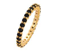 LUTAKU Stackable Eternity Ring with Multi - Gem Zircon - Symbol of Endless Love for women for gifts (Black)