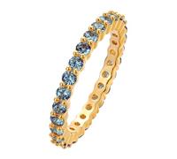 LUTAKU Stackable Eternity Ring with Multi - Gem Zircon - Symbol of Endless Love for women for gifts (Blue)