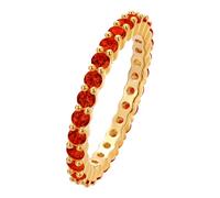 LUTAKU Stackable Eternity Ring with Multi - Gem Zircon - Symbol of Endless Love for women for gifts (Red)