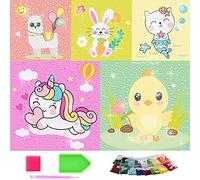 LUTAKU Unicorn 5D Diamond Painting Kit for Kids，Big Gem Diamond Art Crafts Kits for Kids, Diamond Painting Kits for Kids Boys Girls Gift Ages 8-10-12 (5PCS-03)
