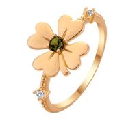 LUTAKU Women's Vintage - style Clover Gemstone Ring, Exquisite Jewelry with Profound Meaning for Women