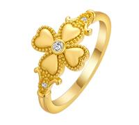 LUTAKU Women's Vintage - style Clover Gemstone Ring, Exquisite Jewelry with Profound Meaning for Women