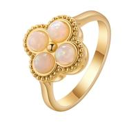 LUTAKU Women's Vintage - style Clover Gemstone Ring, Exquisite Jewelry with Profound Meaning for Women