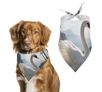 Lutang White Feather Dog Bandana, Soft Breathable Pet Scarf, Personalized Dog Bib Kerchief for Small Medium Large Dogs Cats, Exquisite Pet Neckerchief for Daily Wear, Travel, Party