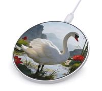 Lutang White Feather Round Fast Wireless Charging Pad