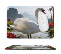Lutang White Feather Stitched Edge Mouse Pad | Lutang White Feather Non Slip Rubber Base Smooth Desk Mat Portable Mouse Mat for Home Office Desktop Use