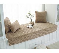 Lutanky Modern Bay Window Cushion Windowsill Pad Simple Crystal Velvet Tatami Mats Couch Slipcover Non-Slip Sofa Protector Cover Soft Floor Mats (coffee, 70x180cm(27x71inch))