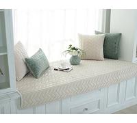 Lutanky Modern Bay Window Cushion Windowsill Pad Simple Crystal Velvet Tatami Mats Couch Slipcover Non-Slip Sofa Protector Cover Soft Floor Mats (cream, 70x180cm(27x71inch))