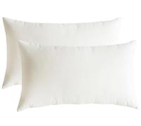 Lutanky Velvet Cushion Covers 30 x 50 cm Creamy White Lovely Rectangle Throw Pillow Cases (Pack of 2) Soft Solid Decorative Pillow Covers for Sofa Bedroom Car 12x20 Inch