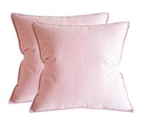 Lutanky Velvet Cushion Covers 50cm x 50cm Pale Pink Decorative Square Throw Pillow Cover (Pack of 2) Soft Flanges Pillowcases for Sofa Bedroom with Invisible Zipper 20x20 Inch