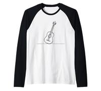Lute Line Art Musicians Raglan Baseball Tee