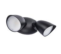 LUTEC 1800 Lumen 20 Watt Dual-Head Floodlight Outdoor, Full Metal Design, Waterproof Exterior Security Wall Light 4000K for Patio, Garden, Yard-Black