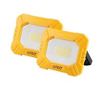 LUTEC 2 Pack 3500LM LED Work Light, Rechargeable Magnetic Work Lights with Stand, Portable 5000K Flood Light for Car Repair, Fishing, Camping, Emergency, Hiking, 3 Modes