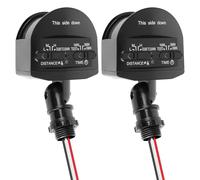LUTEC 2 Pack Motion Sensor, 180-Degree Replacement Motion Detector for Outdoor Lights, Detection Range Up to 69FT, 3 Modes PIR Motion Sensor for Floodlight (Black)