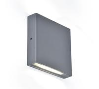 Lutec 5102601125 PILI 8.5 IP54 LED Outdoor Square Wall Light 4000K - Dark Grey