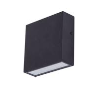LUTEC Gemini LED Outdoor Wall Light, Modern Outdoor Lamp Made of Aluminium in Black, Square Wall Lamp with Light Effect, IP54 Weatherproof Wall Lamp, Downlight