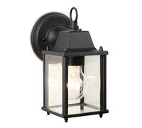 Lutec 5180401012 ABBEY IP23 E27 Outdoor Wall Light - Matt Black (Lamp Not Included)