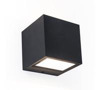 Lutec 5189125012 GEMINI 9W IP54 LED Outdoor Square Wall Light 3000K - Matt Black