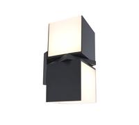 Lutec 5193801012 CUBA 19W IP54 LED Outdoor Wall Light c/w Adjustable Heads 3000K - Matt Black