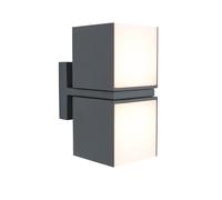 Lutec 5193801118 CUBA 19W IP54 LED Outdoor Wall Light c/w Adjustable Heads 3000K - Dark Grey