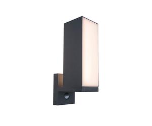 Lutec 5193811118 CUBA 14W IP54 LED Outdoor Wall Light PIR c/w Adjustable Head 3000K - Dark Grey