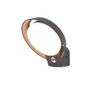 Lutec 5205702118 POLO 16.1W IP54 LED Outdoor Wall Light 3000K with PIR - Dark Grey
