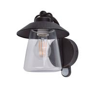 Lutec 5264207213 CATE IP44 E27 Outdoor Wall Light with PIR - Black Rust (Lamp Not Included)