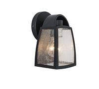 Lutec 5273701012 KELSEY IP44 E27 Small Outdoor Wall Light with Water Glass - Matt Black (Lamp Not Included)