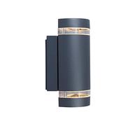 Lutec 5604011118 Anthracite Outdoor Modern Half Cylinder Up & Down Wall Light | Focus | 2 x GU10 Spot Lamps Required (Not Included) | IP44 Exterior Rating | Free Air Freshener Promo