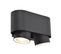 Lutec 6604003118 CYPRES IP44 GU10 Outdoor Twin Down Wall Light c/w Adjustable Heads - Anthracite Grey (Lamp Not Included)