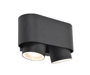 Lutec 6604003118 CYPRES IP44 GU10 Outdoor Twin Down Wall Light c/w Adjustable Heads - Anthracite Grey (Lamp Not Included)