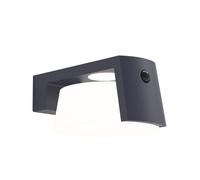 Lutec 6906001118 MOON 9.5W IP44 LED Solar Outdoor Wall Light with PIR 4000K - Dark Grey