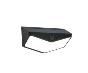 Lutec 6915101330 WINGS 3.7W IP44 LED Solar Outdoor Wall Light with PIR 5000K - Matt Black
