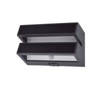 Lutec 6915501335 BARLO 8.2W IP54 LED Solar Outdoor Wall Light with PIR 4000K - Dark Grey