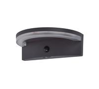 Lutec 6915701335 VYZOR 7W IP44 LED Solar Outdoor Wall Light with PIR 4000K - Dark Grey
