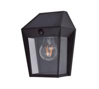 Lutec 6916002330 AVONY 2W IP44 E27 LED Solar Outdoor Wall Light with PIR 2700K - Matt Black