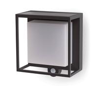 Lutec Curtis Solar LED Outdoor Wall Light PIR Sensor IP54 - Aluminium Frame