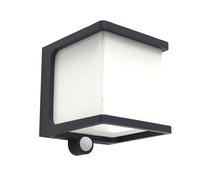 Lutec 6940101125 DOBLO 7.5W IP54 LED Solar Outdoor Wall Light with PIR 4000K - Dark Grey