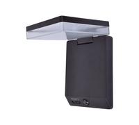 Lutec 6943101012 MOZE 8W IP44 LED Solar Outdoor Wall Light with PIR 4000K - Matt Black