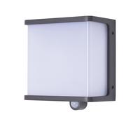 Lutec 6943701125 DOBLO 12W IP44 LED Solar Outdoor Wall Light with PIR 4000K - Dark Grey