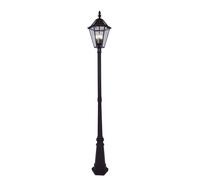 LUTEC Solar London post light with retrofit LED bulbs