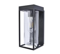 Lutec IP44 Flair Solar Integrated LED PIR Wall Light - Black