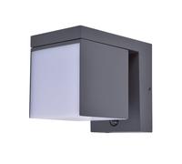 Lutec IP54 Prima Solar Hybrid Integrated LED PIR Wall Light - Dark Grey