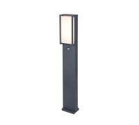 Lutec 7193004118 QUBO 14.3 IP54 LED Outdoor Bollard Light with PIR 3000K - Dark Grey