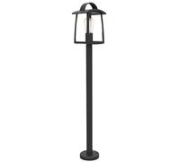 Lutec 7273605012 KELSEY IP44 E27 Outdoor Post Light with Clear Glass - Matt Black (Lamp Not Included)