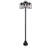 Lutec 7273606012 KELSEY IP44 E27 Outdoor Post Light with Clear Glass - Matt Black (Lamp Not Included)