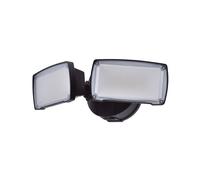 Lutec 7635434330 CHIMERA 21W IP54 LED Twin Head Floodlight 5000K - Black