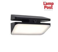 Lutec 6919501330 AERO 8.6W IP54 LED Solar Outdoor Wall Light with PIR 4000K - Matt Black