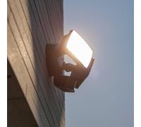 LUTEC CHIMERA LED sensor-activated outdoor wall-mounted spotlight, black, 2-bulb, IP54